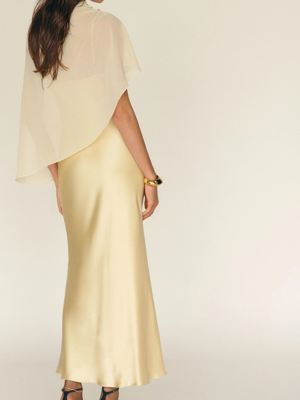 Reformation Lilibeth Silk Maxi Dress in Pale Yellow - Picture 3 of 4
